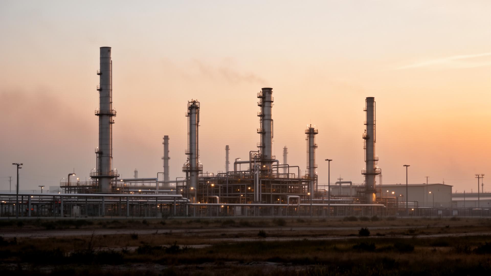 LNG terminal at twilight
